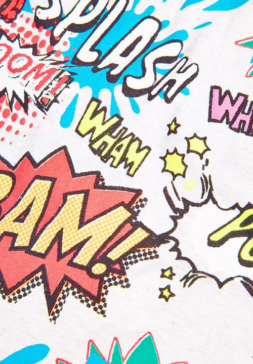 Next - Comic-print T-shirt Pale Grey Pale Grey