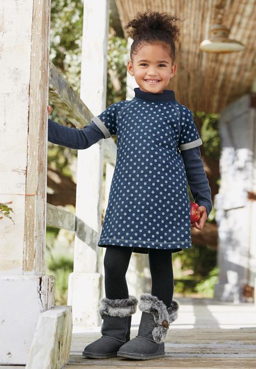 Next - Spotty Denim Dress Blue