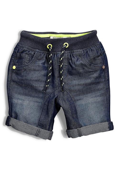Next - Rib Waist Denim Shorts Dark Blue