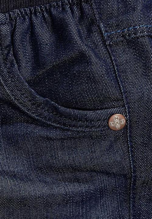 Next - Rib Waist Denim Shorts Dark Blue