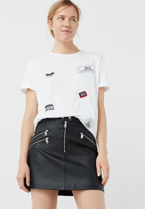MANGO - Decorative Patches T-shirt White