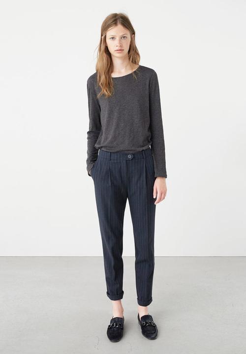 MANGO - Flecked Long Sleeve T-shirt Grey