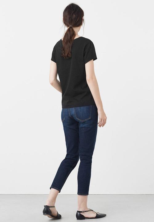 MANGO - Logo Short Sleeve T-shirt Black