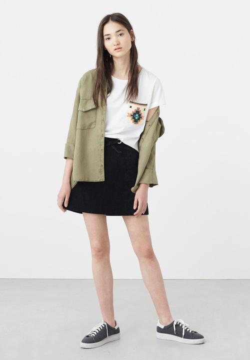 MANGO - Patch Pocket T-shirt Off White