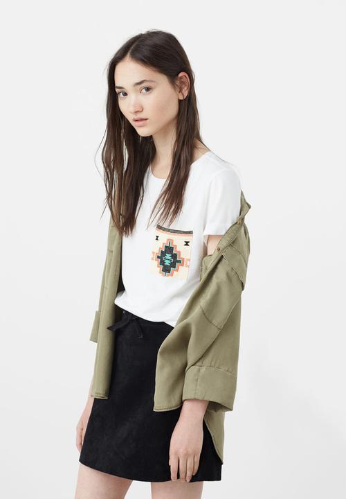 MANGO - Patch Pocket T-shirt Off White