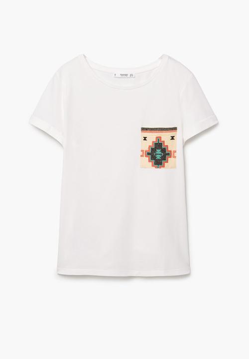 MANGO - Patch Pocket T-shirt Off White