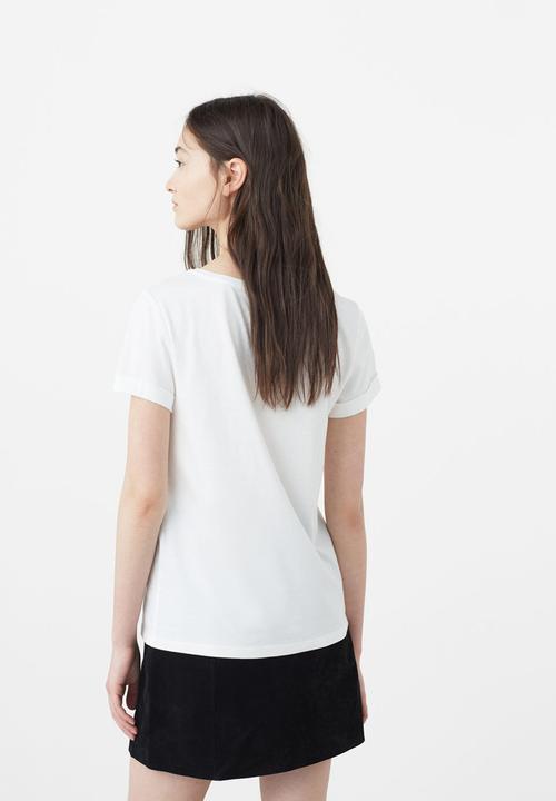 MANGO - Patch Pocket T-shirt Off White