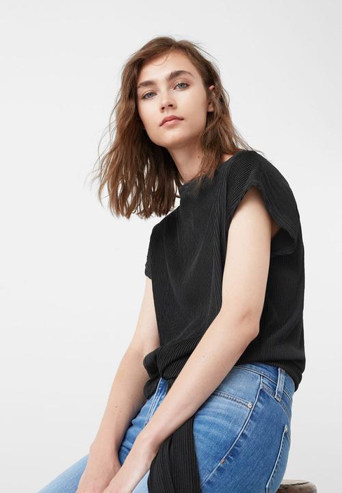 MANGO - Knot Detail T-shirt Black