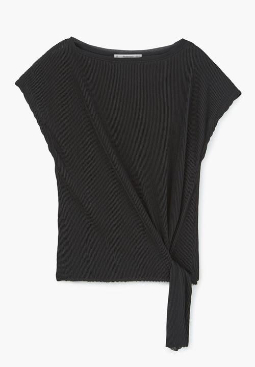 MANGO - Knot Detail T-shirt Black