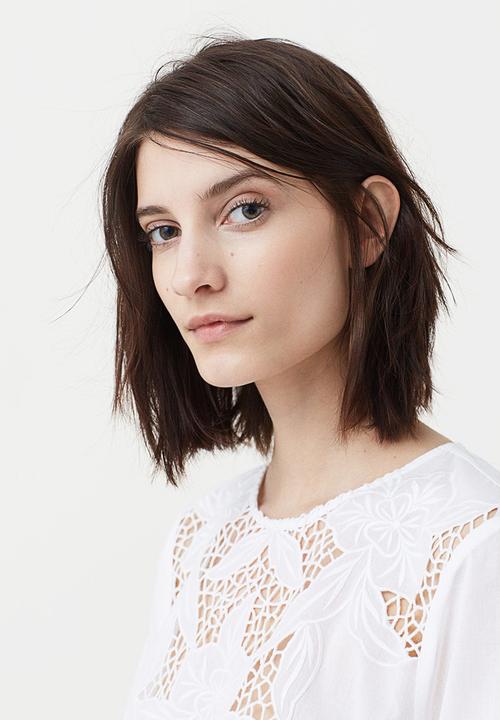 MANGO - Openwork Panel Blouse White