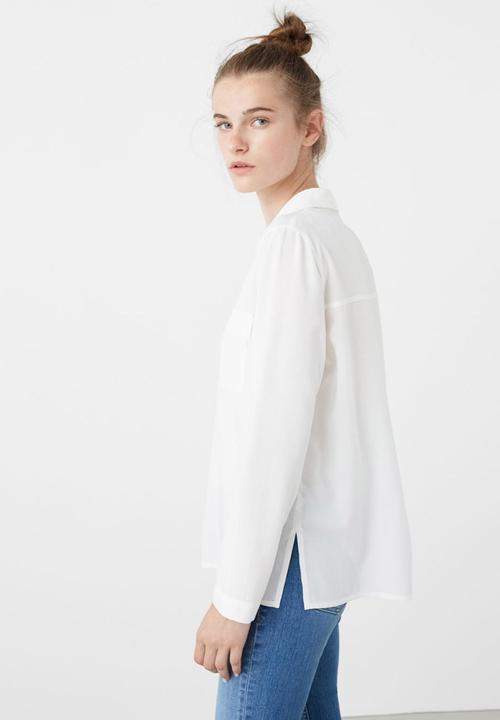 MANGO - Lace-up Shirt White