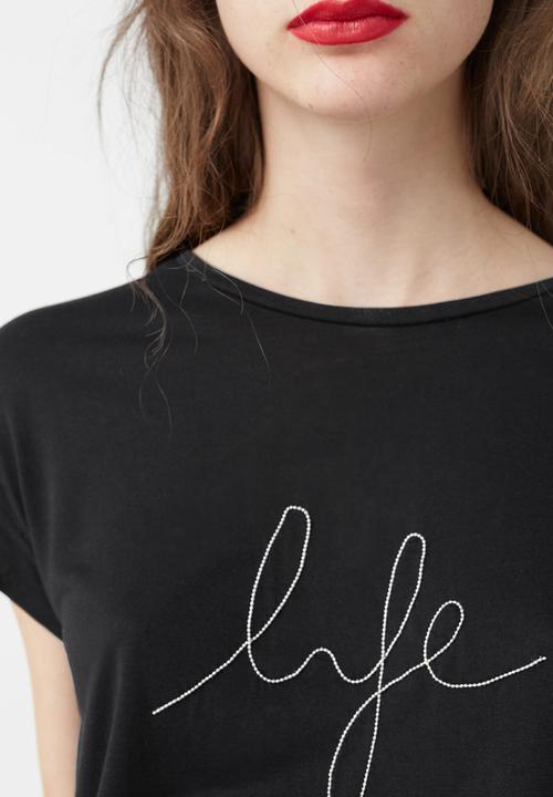 MANGO - Decorative Chain T-shirt Black