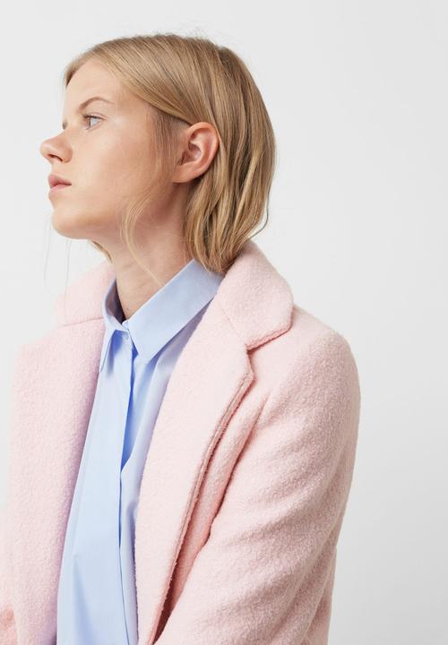 MANGO - Bow Detail Shirt Pale Blue