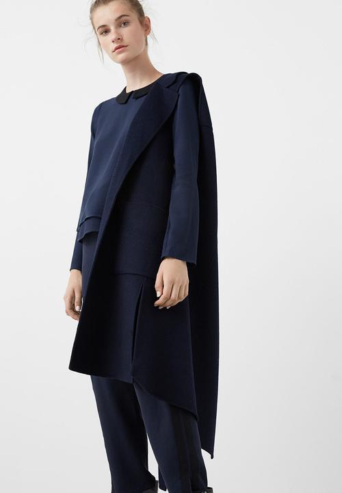 MANGO - Contrast Collar Blouse Navy