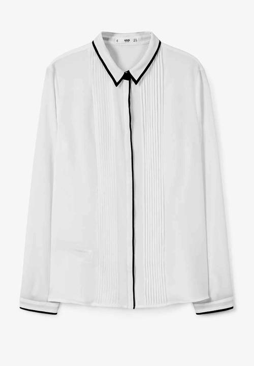 MANGO - Contrast Trim Shirt White