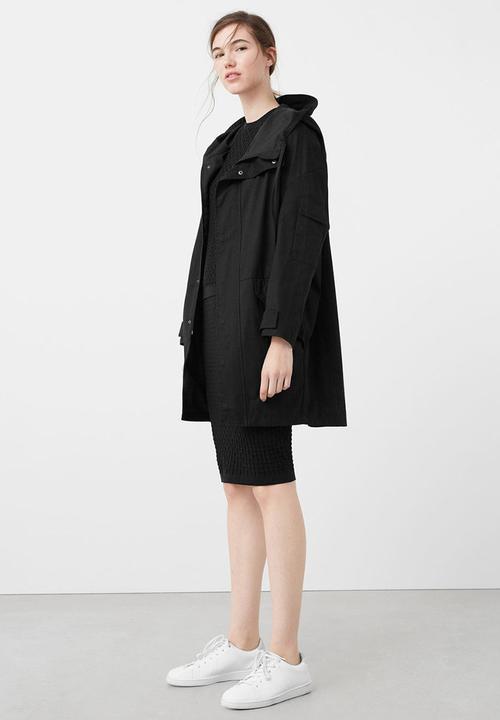 MANGO - Textured Pencil Skirt Black
