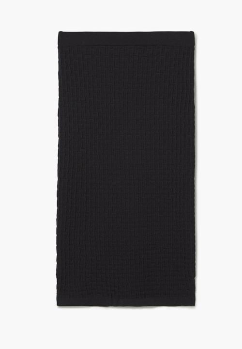 MANGO - Textured Pencil Skirt Black