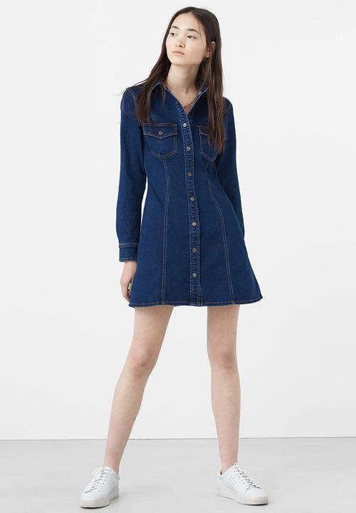 mango pocket denim shirt dress