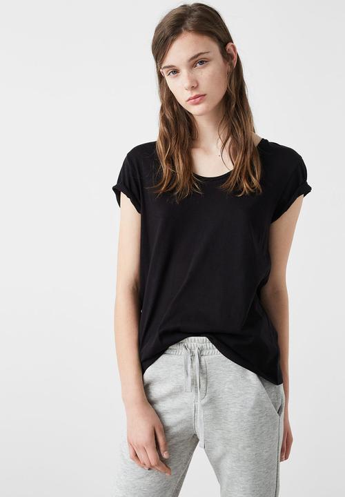 MANGO - Short Sleeve T-shirt Black