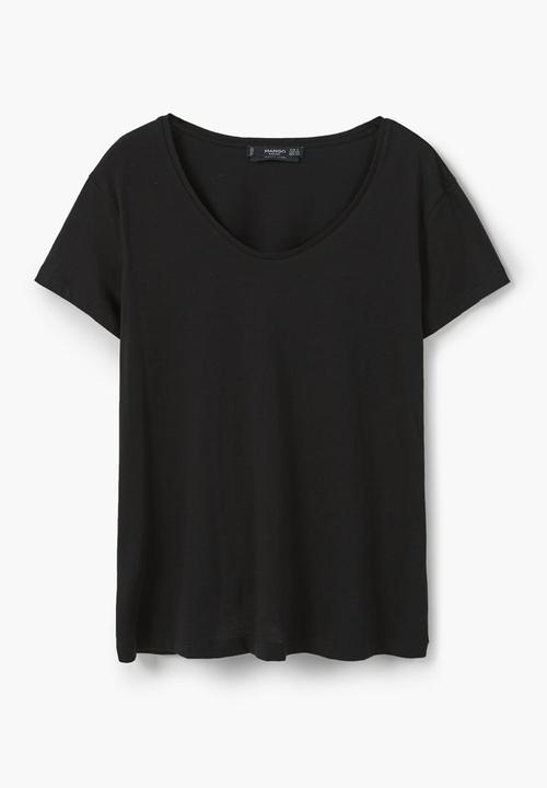 MANGO - Short Sleeve T-shirt Black