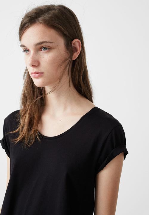 MANGO - Short Sleeve T-shirt Black