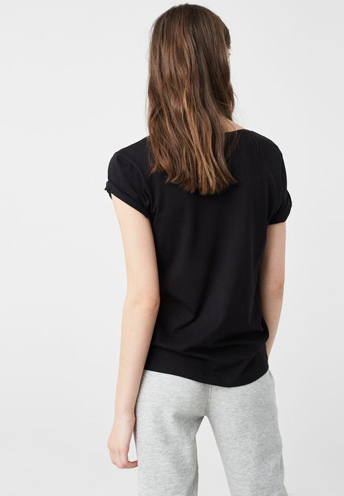 MANGO - Short Sleeve T-shirt Black