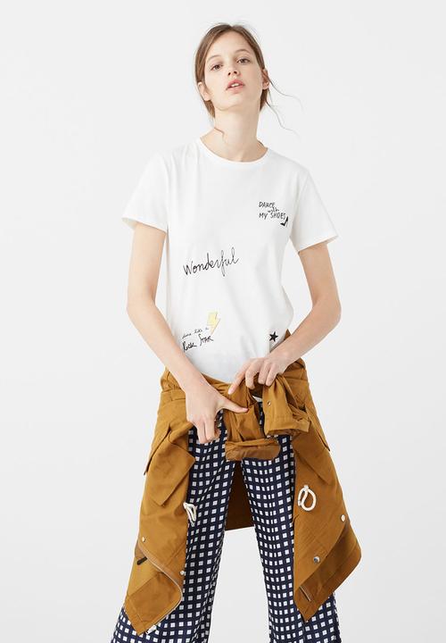 MANGO - Print Detail T-shirt White