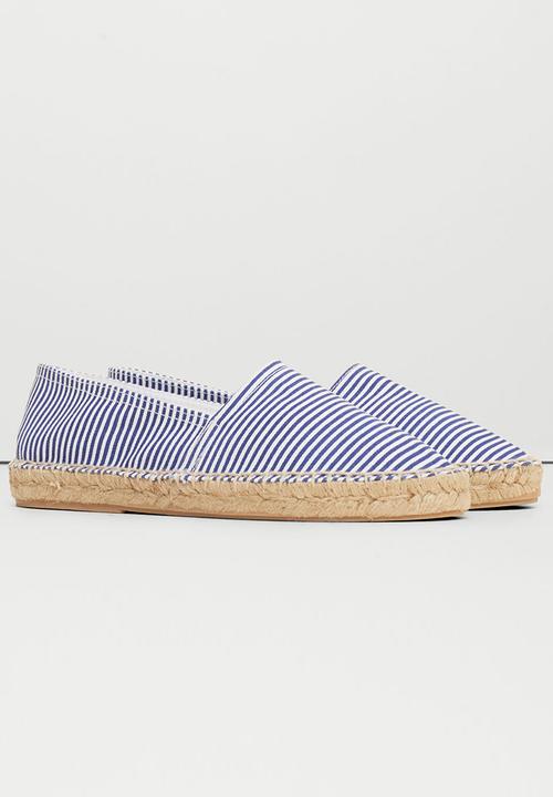 Striped Espadrilles Blue and White 