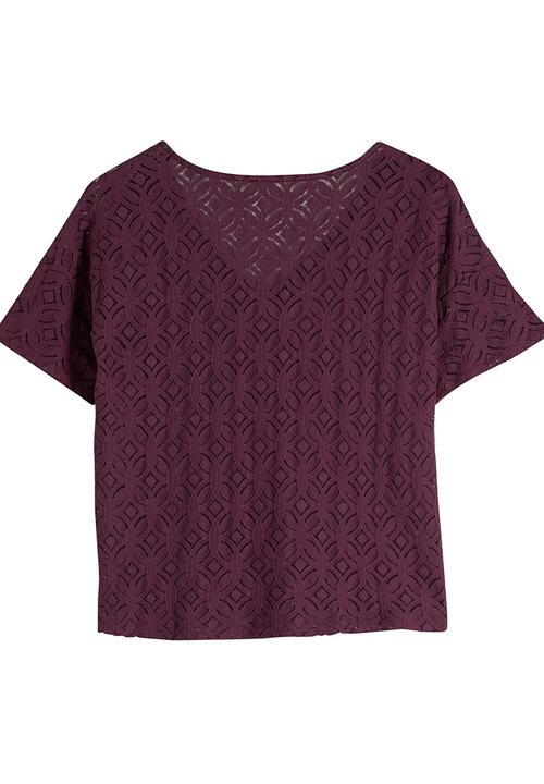 Next - Lace T-shirt Dark Purple Dark Purple