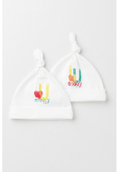 Next - 2-pack Mummy and Daddy Tie-top Hats Multi-colour