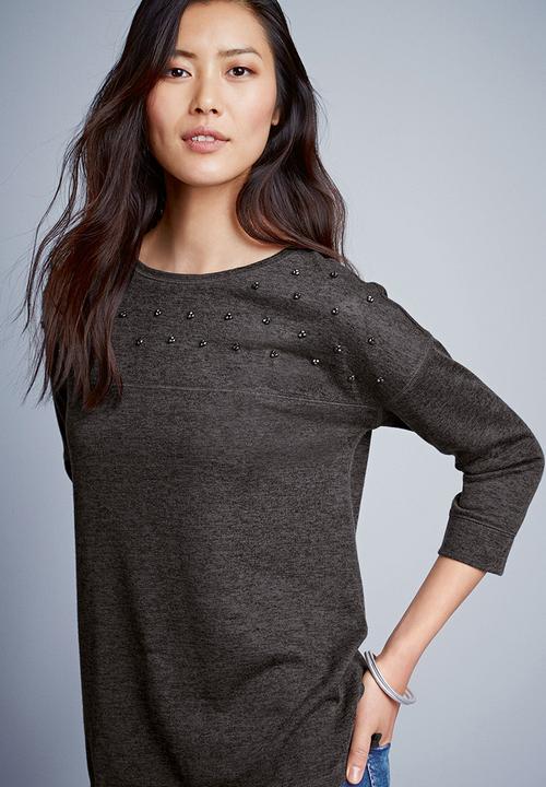 Next - Sparkle Top Dark Grey Dark Grey