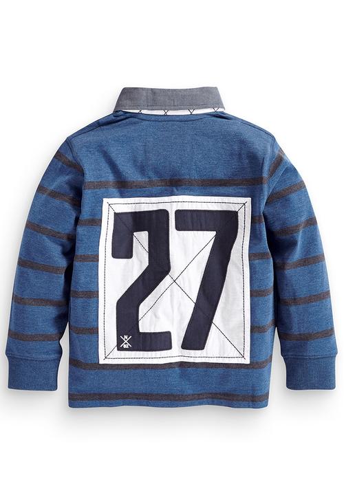 Next - Striped Rubgy Sweater Navy