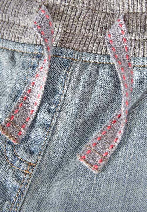 Next - Rib waist jogger jeans Pale Blue
