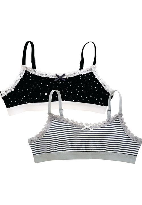 Next - Two Pack Mono Crop Tops Black