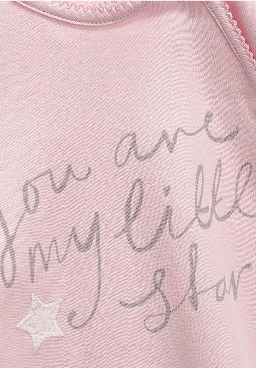Next - Three Pack Star Sleepsuits Mid Pink