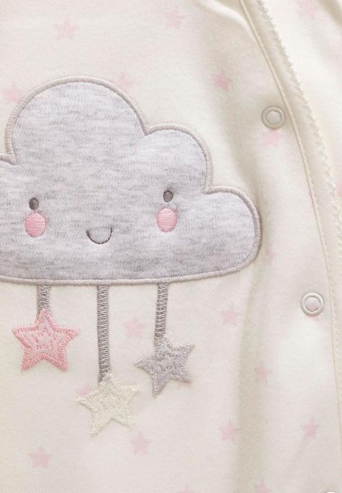 Next - Three Pack Star Sleepsuits Mid Pink