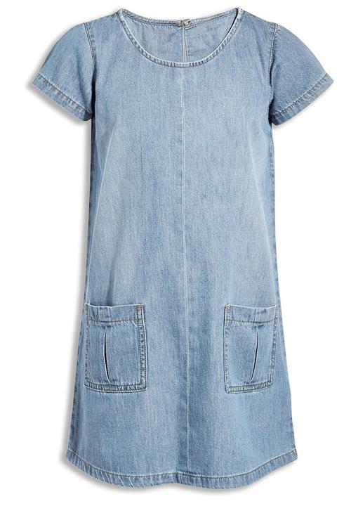 Next - Denim Shift Dress Mid Blue