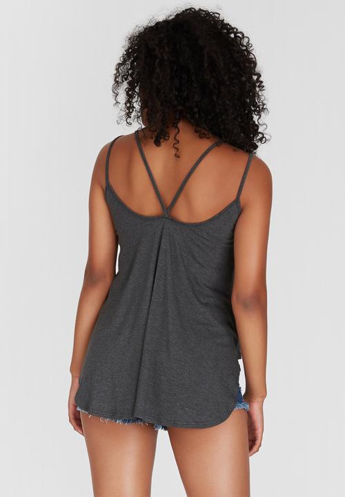c(inch) - Double Strap Cami Dark Grey