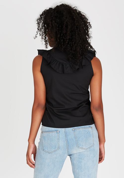 STYLE REPUBLIC - Frill Detail Shirt Black