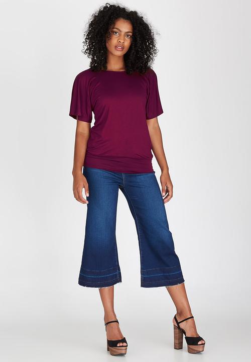 STYLE REPUBLIC - Batwing T-shirt Dark Purple
