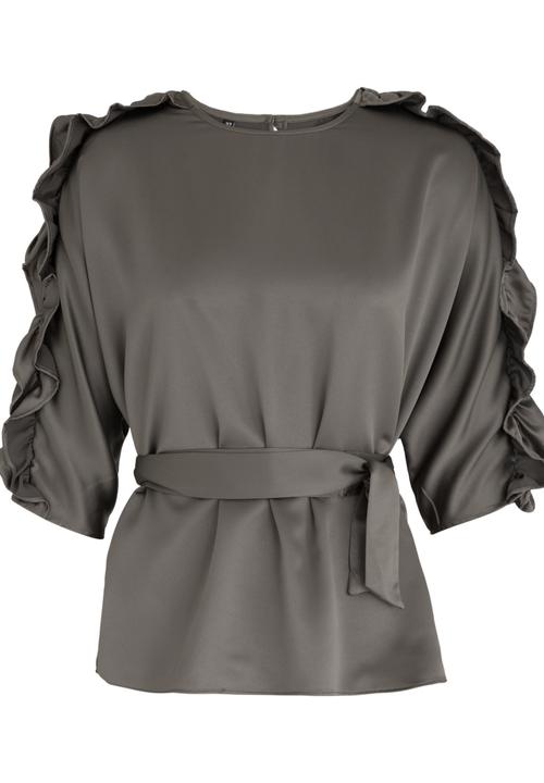 STYLE REPUBLIC - Frill Detail Blouse Dark Green