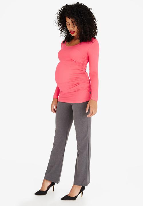 Cherry Melon - Side Gauge Long Sleeve Top Coral