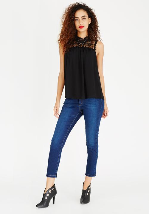 ONLY - Cat High Neck Sleeveless Blouse Black