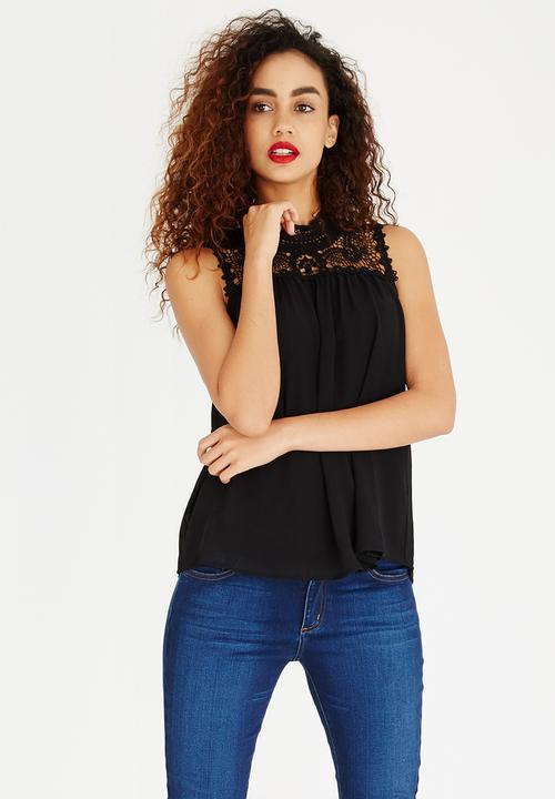 ONLY - Cat High Neck Sleeveless Blouse Black