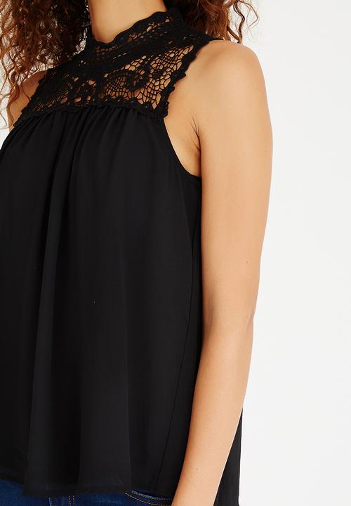 ONLY - Cat High Neck Sleeveless Blouse Black