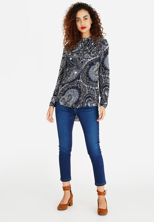 ONLY - Nova Paisley Print Tunic Shirt Navy