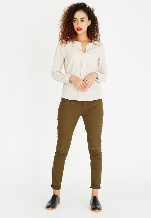 ONLY - Abby Long Sleeve Blouse Stone/Beige