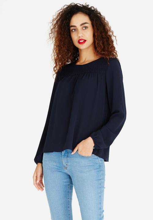ONLY - Nova Lux Smock Blouse Navy