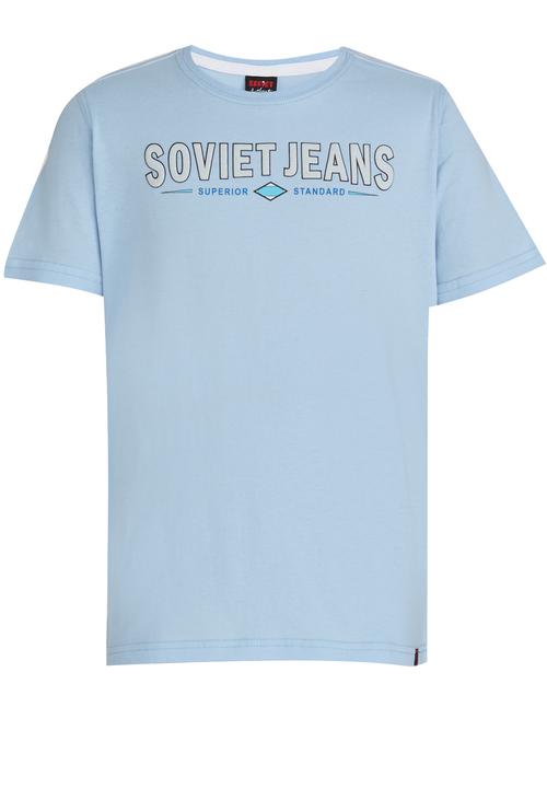 SOVIET - Powder Blue Printed Tee Pale Blue