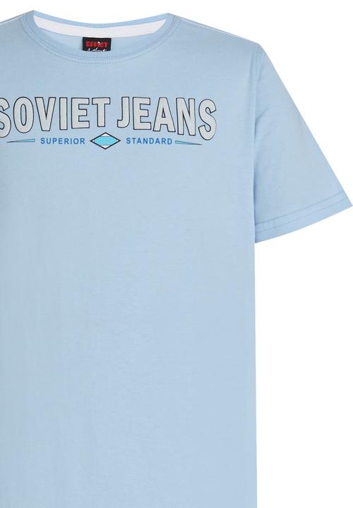 SOVIET - Powder Blue Printed Tee Pale Blue